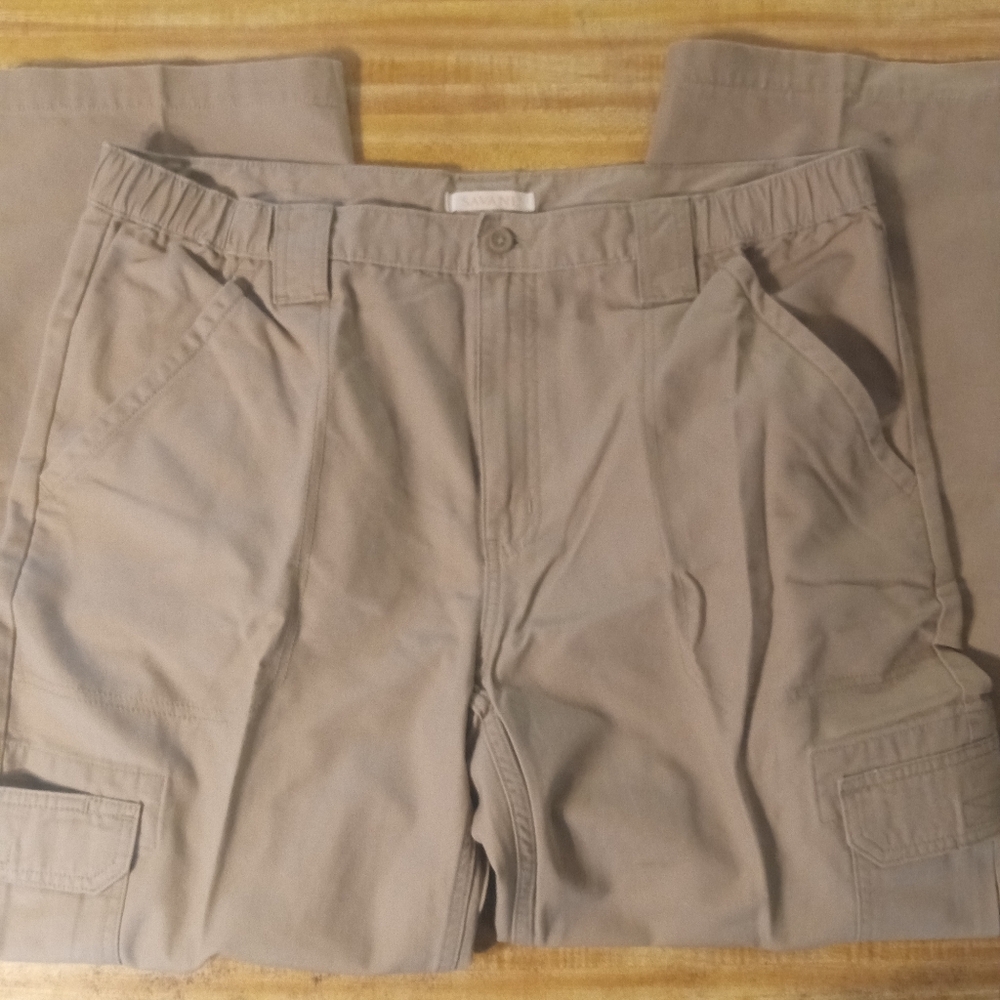 Savane Men's Beige Cargo Pants Size 38x30